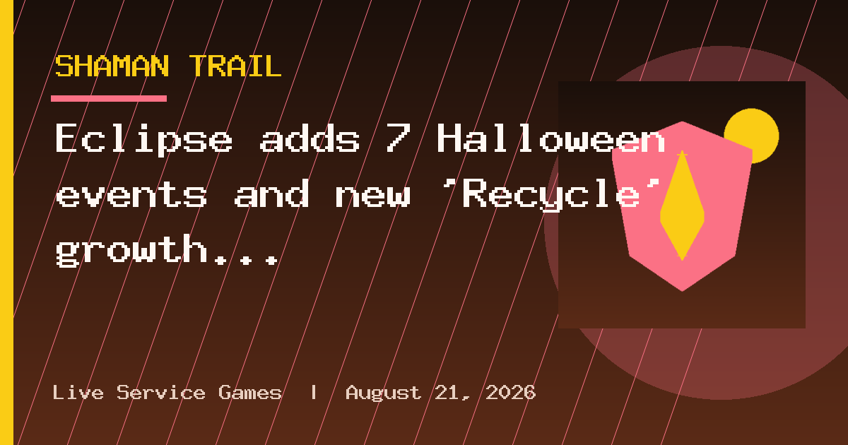 Eclipse adds 7 Halloween events and new 'Recycle' growth system