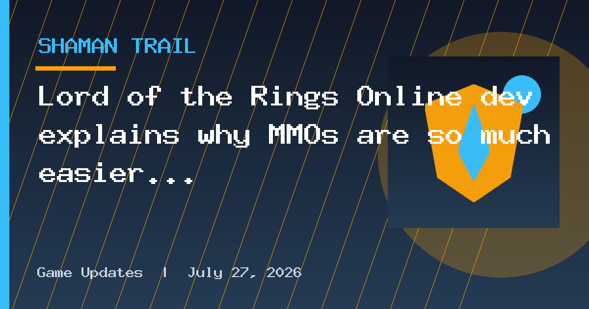 Lord of the Rings Online dev explains why MMOs are so much easier now